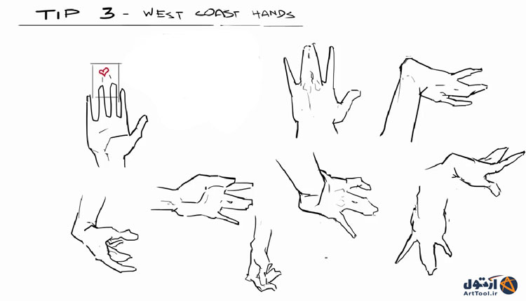 آموزش طراحی حالت های مختلف دست | نقاشی دیجیتال |طراحی دست | آموزش نقاشی دیجیتال