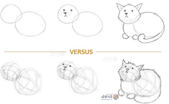 رفتن از طراحی دوبعدی به سه بعدی - 2D به 3D گربه