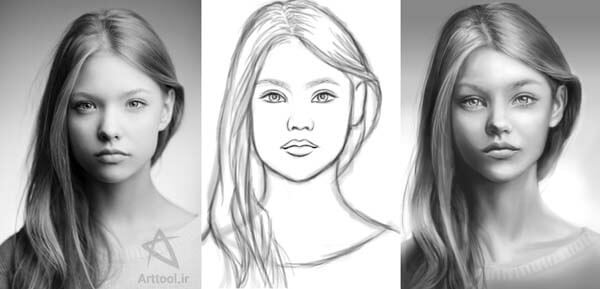 آموزش نقاشی چهره دیجیتال زن رئال