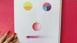آموزش نقاشی کودک و سیب