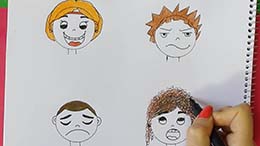 آموزش نقاشی کودک و حالات چهره